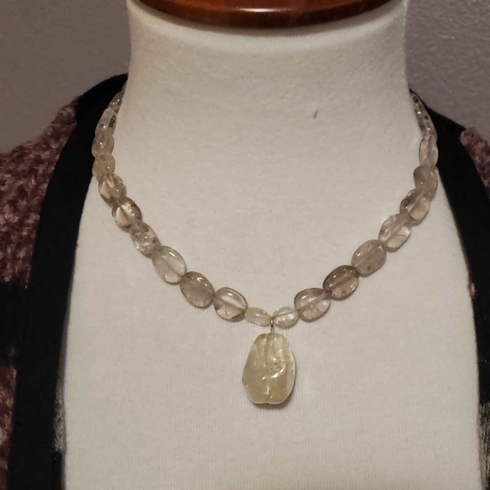 Natural citrin handmade necklace